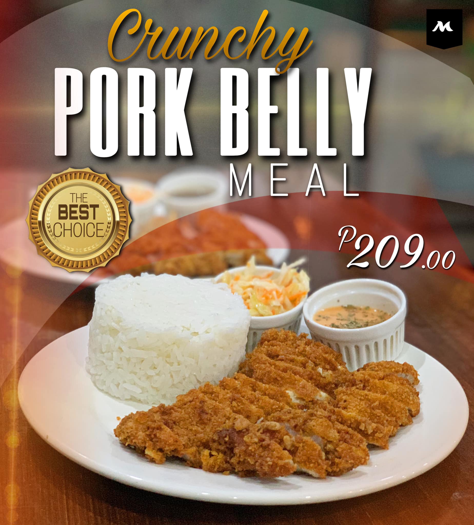 Pork Belly Meal (choose 1 flavor sauce)