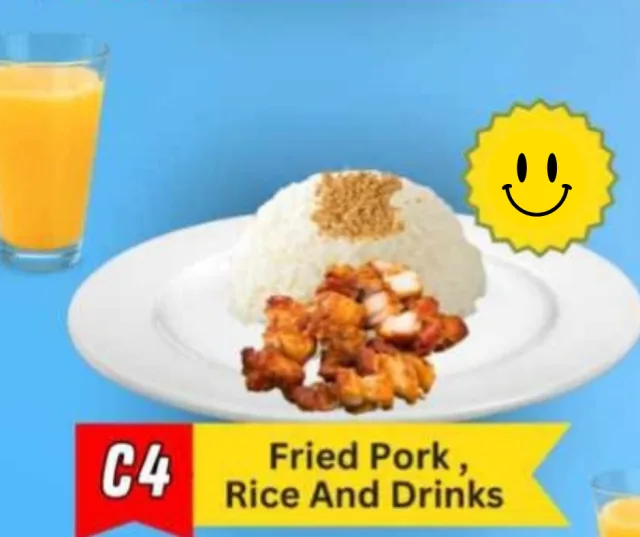 C4 - Fried Pork, Rice and Drinks