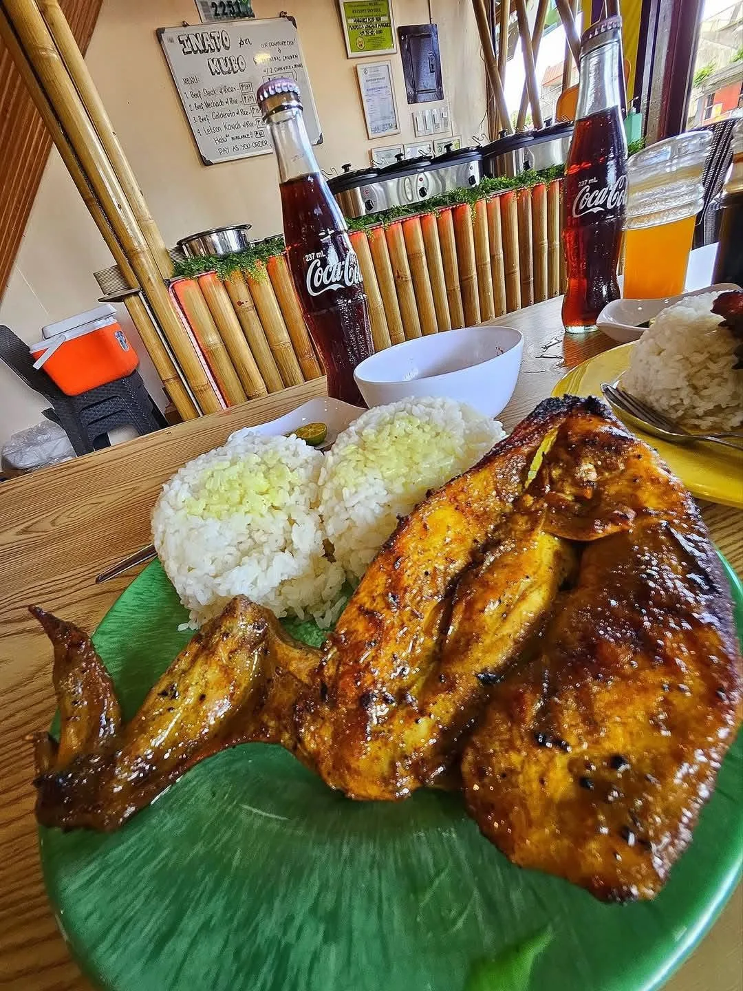 Turmeric chicken inato with 2cups rice and drink (swakto)