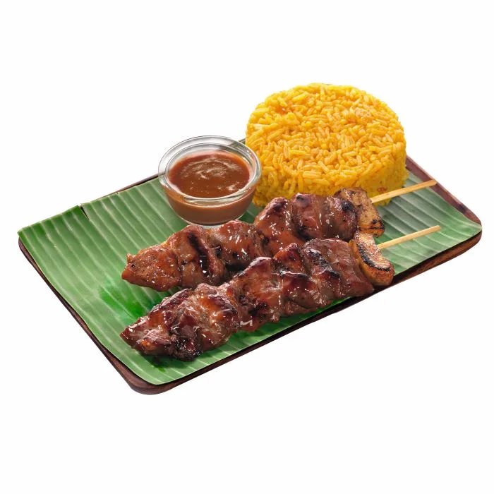 2 pcs Pork BBQ with Peanut Sauce & Java Rice