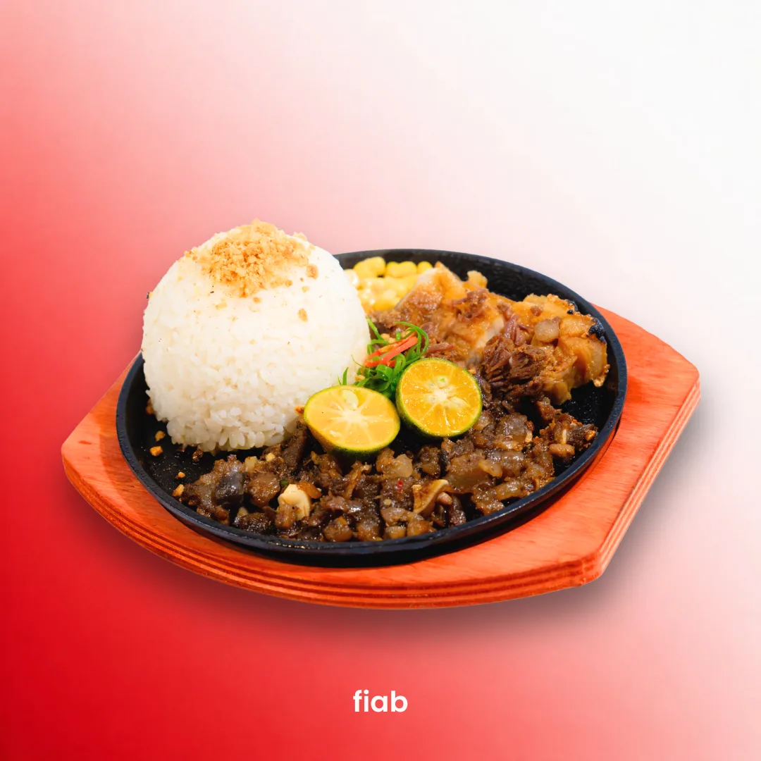 SIZZLING PORK SISIG W/ LECHON KAWALI