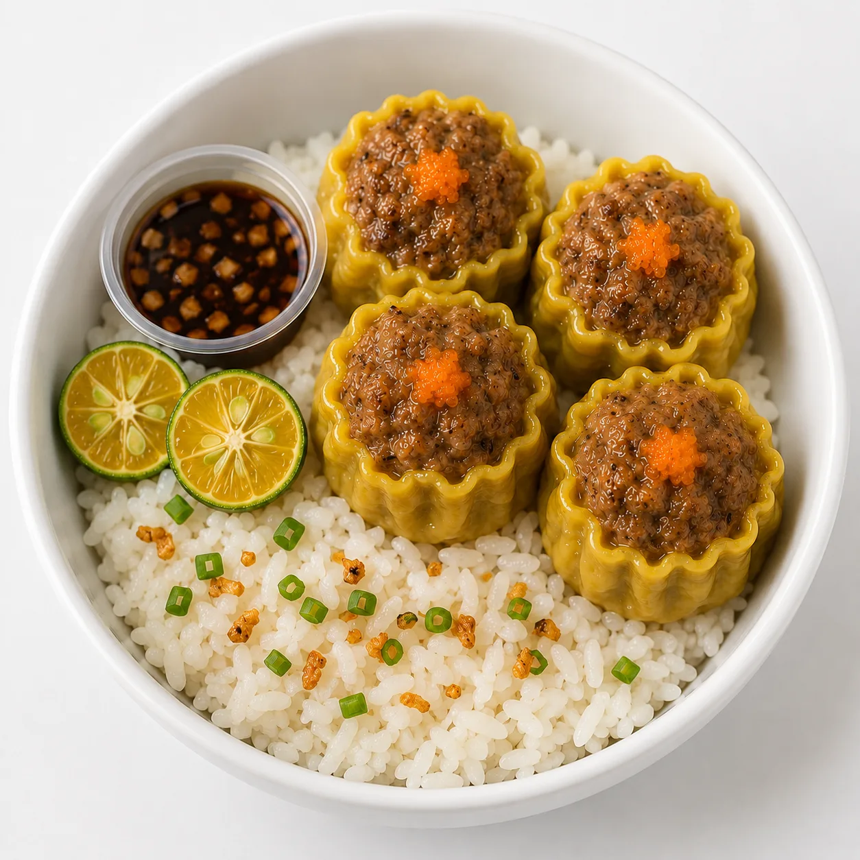 Siomai rice bowl chicken