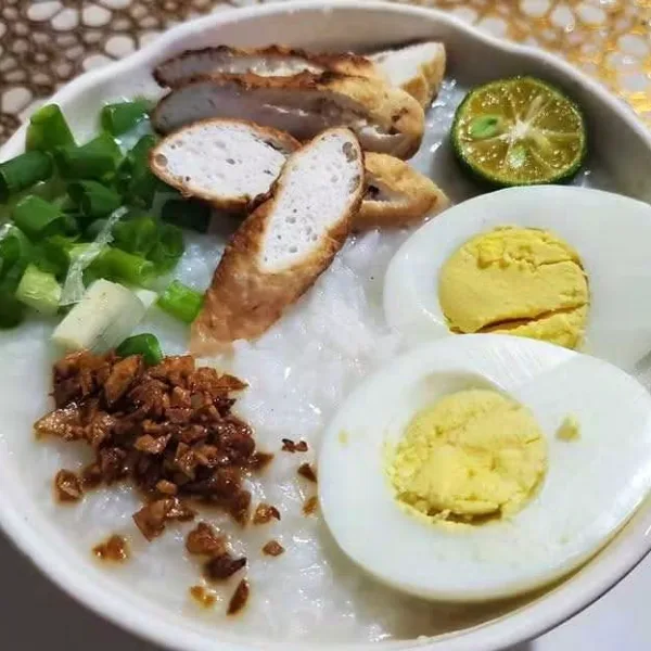 Lugaw with Squid Roll & Egg