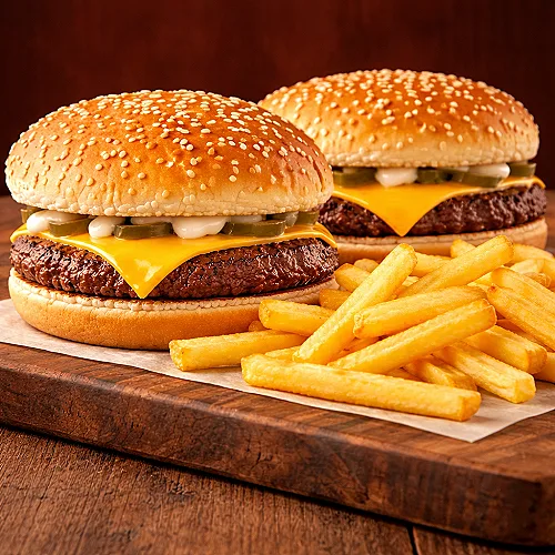 Beefy Burger With Fries