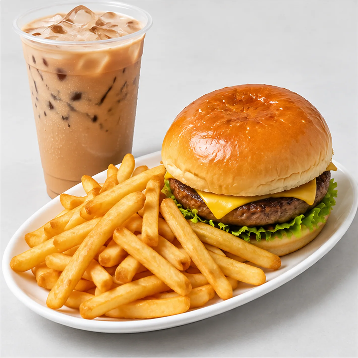 Yummy Combo - 1 Burger; 1 French Fries; Large Milktea