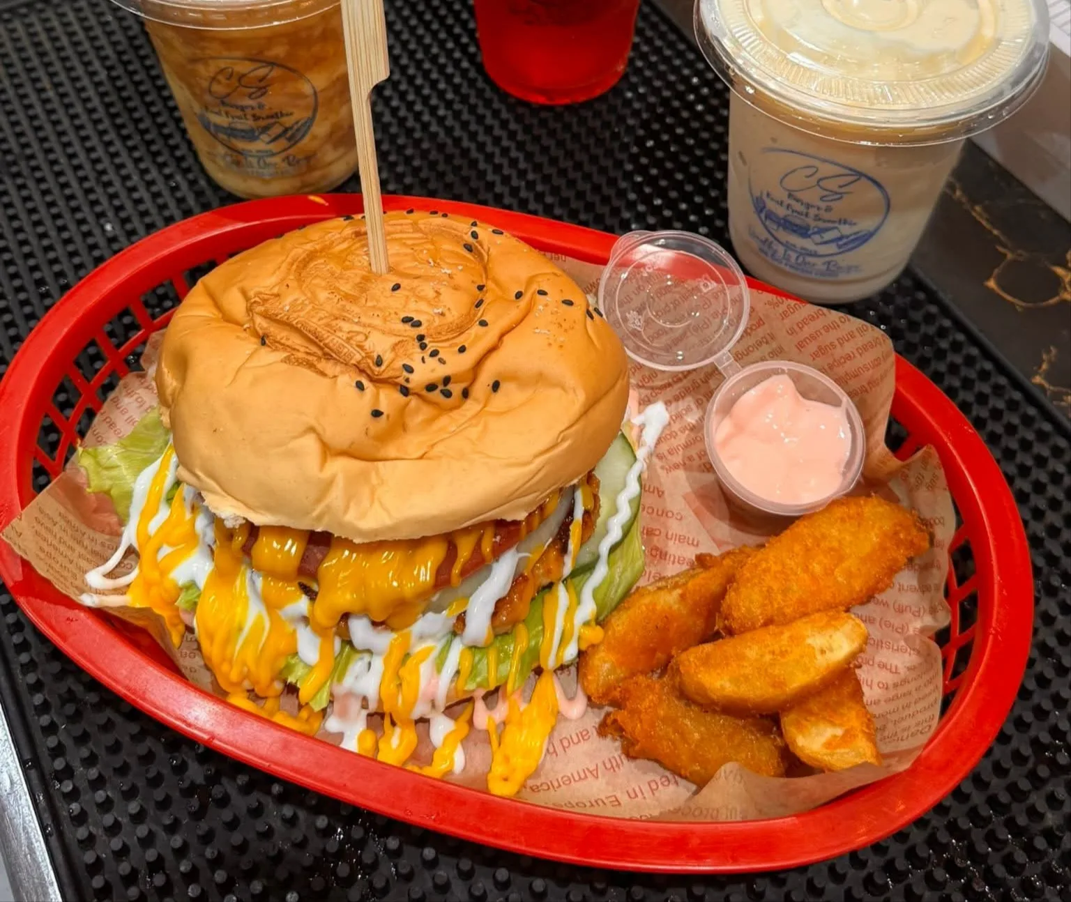 CS Burger & Real Fruit Smoothie